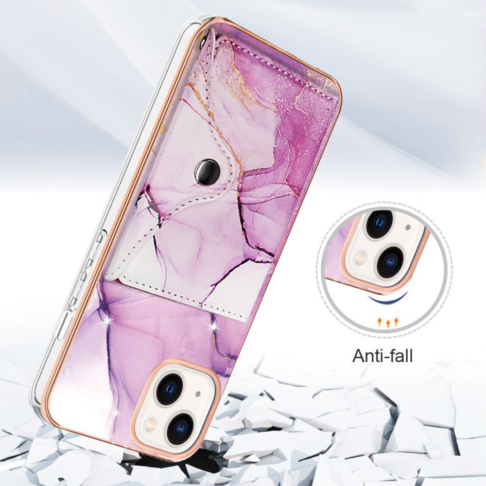 YB Leather Coating Series-9 for iPhone 15 Plus IMD Phone Case Card Slots Leather+TPU Cover YB Leather Coating Series-9 for iPhone 15 Plus IMD Phone Case Card Slots Leather+TPU Cover